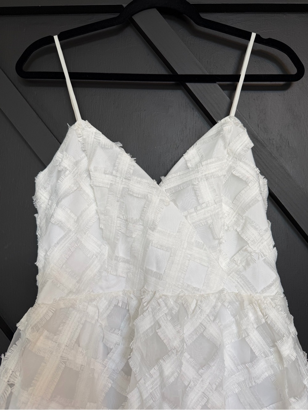 NWT ZAC Zac Posen White Textured Plaid Mini Dress, Size 6 - Picture 3 of 11
